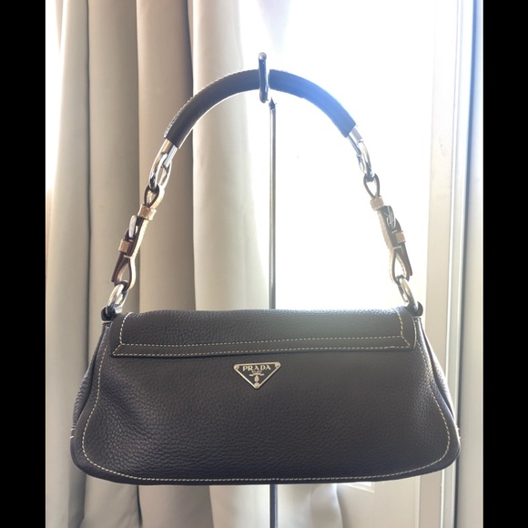 white and black prada bag